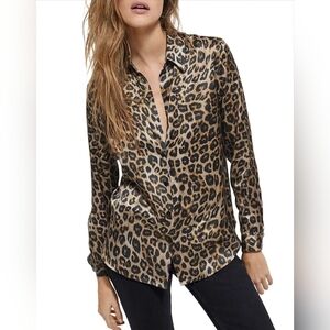 The KooplesLeopard Print Silk Shirt